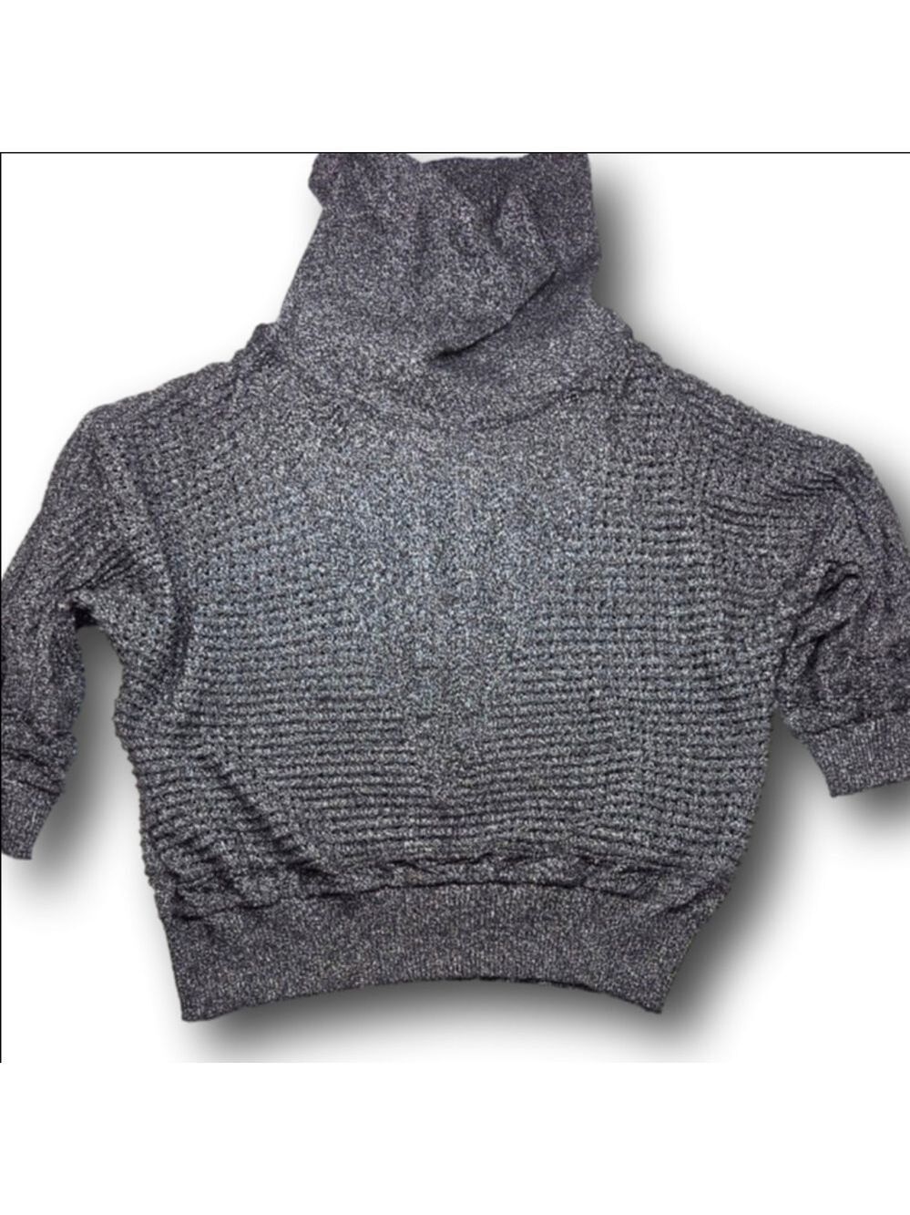 Women's Cathy Daniels Gray Silver Cowl Neck Sweater L
